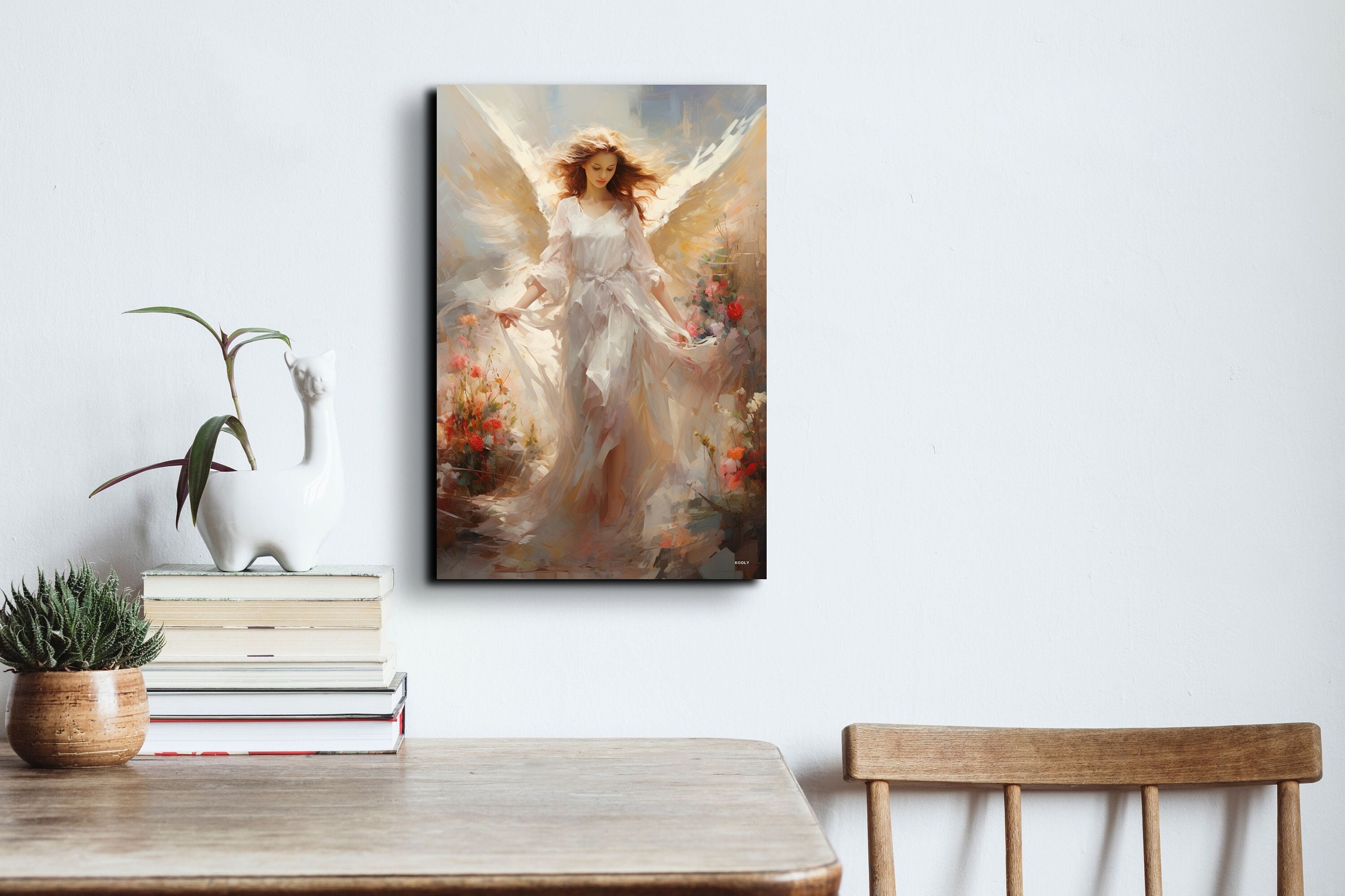 Angel Canvas Wall Art Angel in Heaven With Heavenly Light Etsy