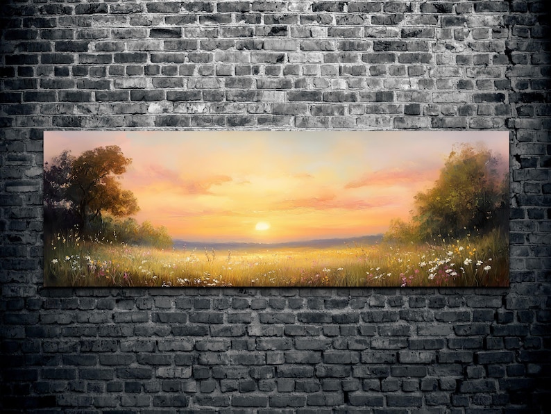Wildflowers in Sunshine, Wildflowers Field Landscape Wall Art