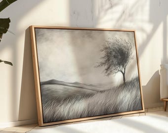 野原の木 オリジナルオイルパステルアート 田園風景画 - Etsy 日本
