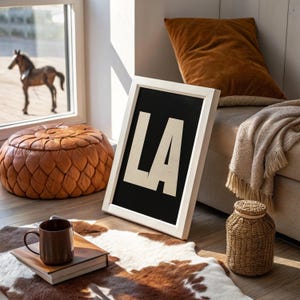 Art mural minimaliste typographie LA