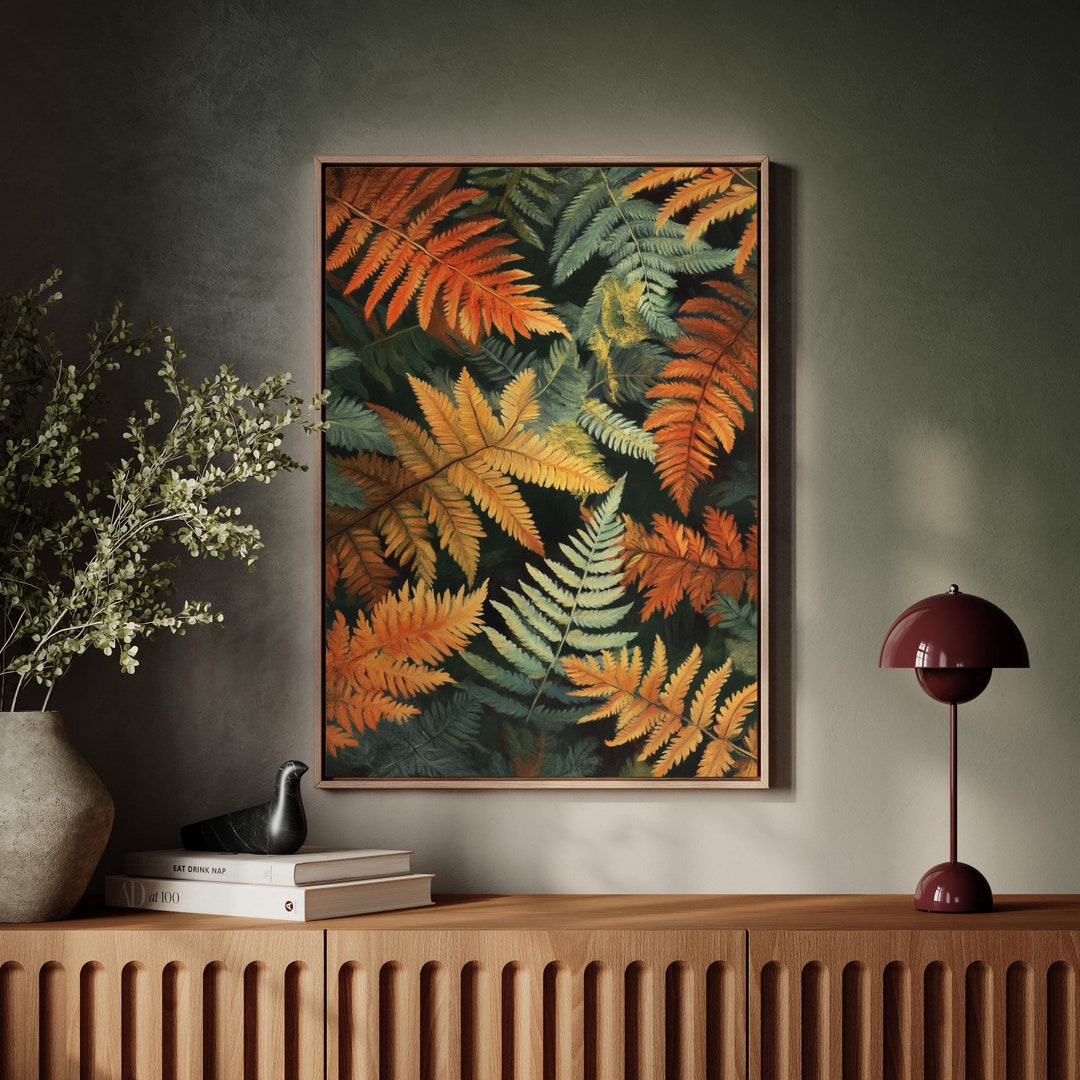 Photo inspiration: Picture Idea: Autumn Ferns In Vibrant Hues Nature Inspired Botanical Wall Art
