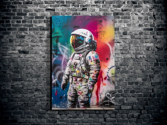 Banksy Inspired Graffiti Astronaut Canvas Art, Astronaut Art,canvas Wall Art,outer  Space, Space Poster, Original Artwork, Astronaut Canvas - Etsy