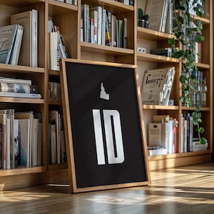 Idaho State Abbreviation Wall Art | Minimalist Black & White