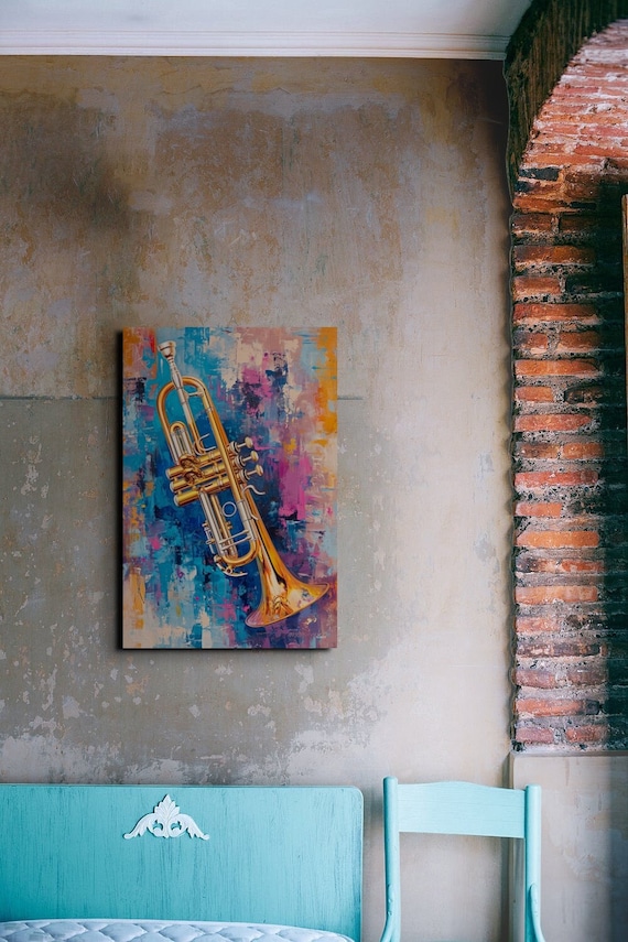 Pop Art Trumpet Canvas Wall Art - Etsy