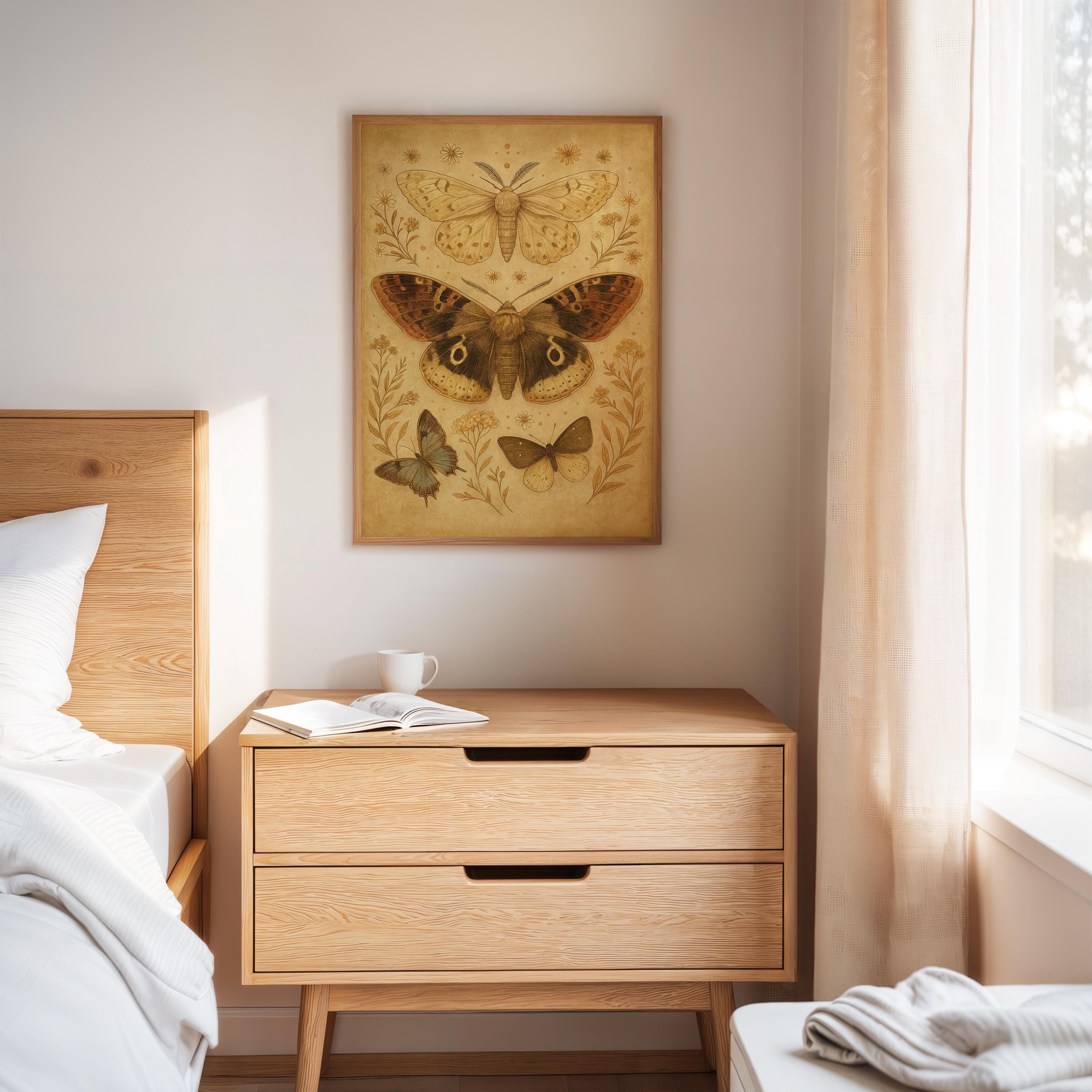 Vintage Moth and Butterfly Art Print – Antique Entomology Wall Decor ...