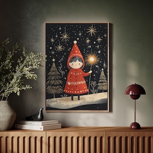 Rustic Christmas Farmhouse Mantle Canvas Ready To Hang Canvas Wall Art Print,Farmhouse Christmas Canvas Wall Art Decor,Christmas