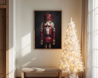 Classic Red Nutcracker Soldier Christmas Art