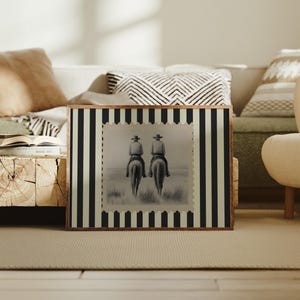 Two Cowboys Riding Into the Open Plains