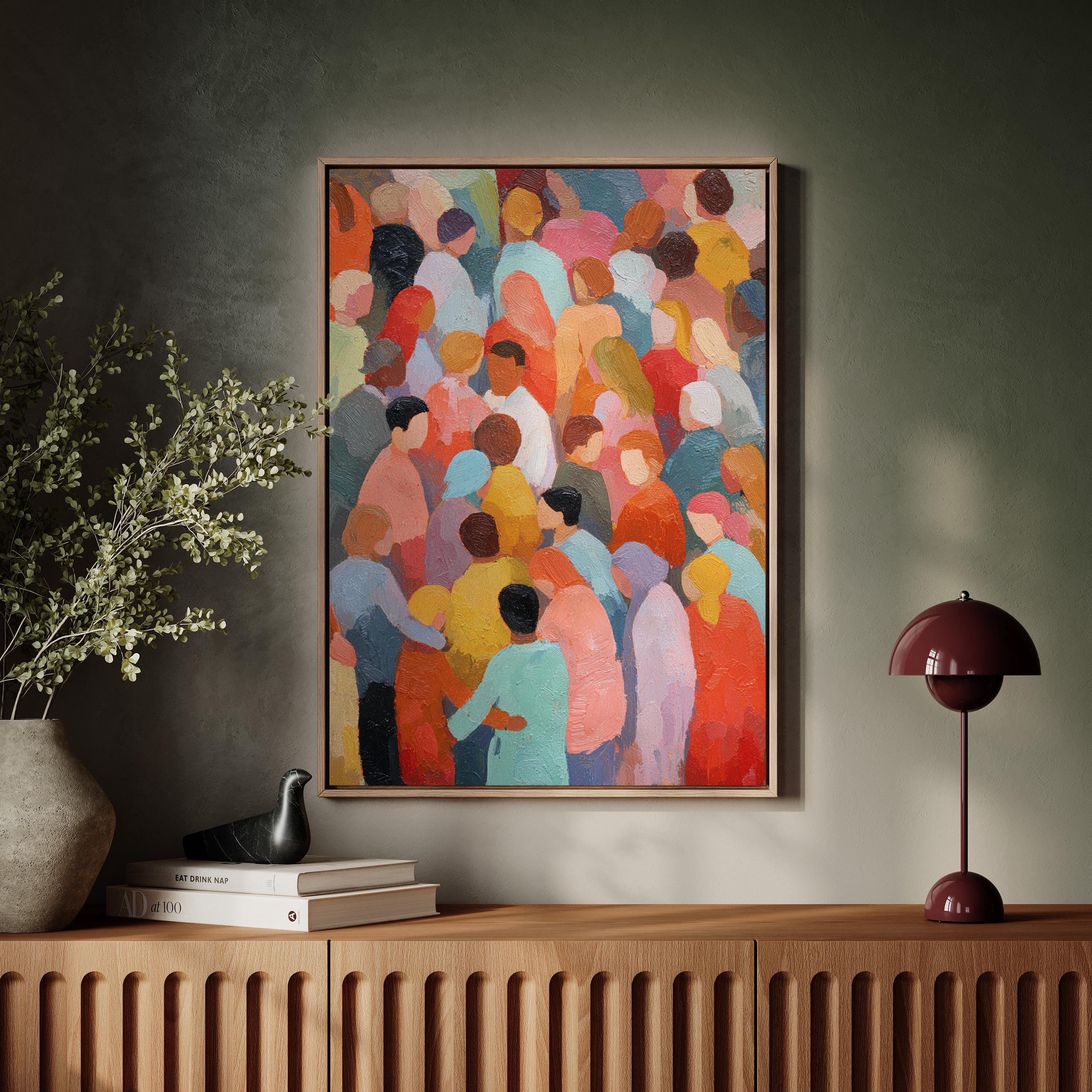 Colorful Abstract Crowd People Painting - Etsy