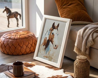 Retrato de caballo pintado, arte del muro occidental