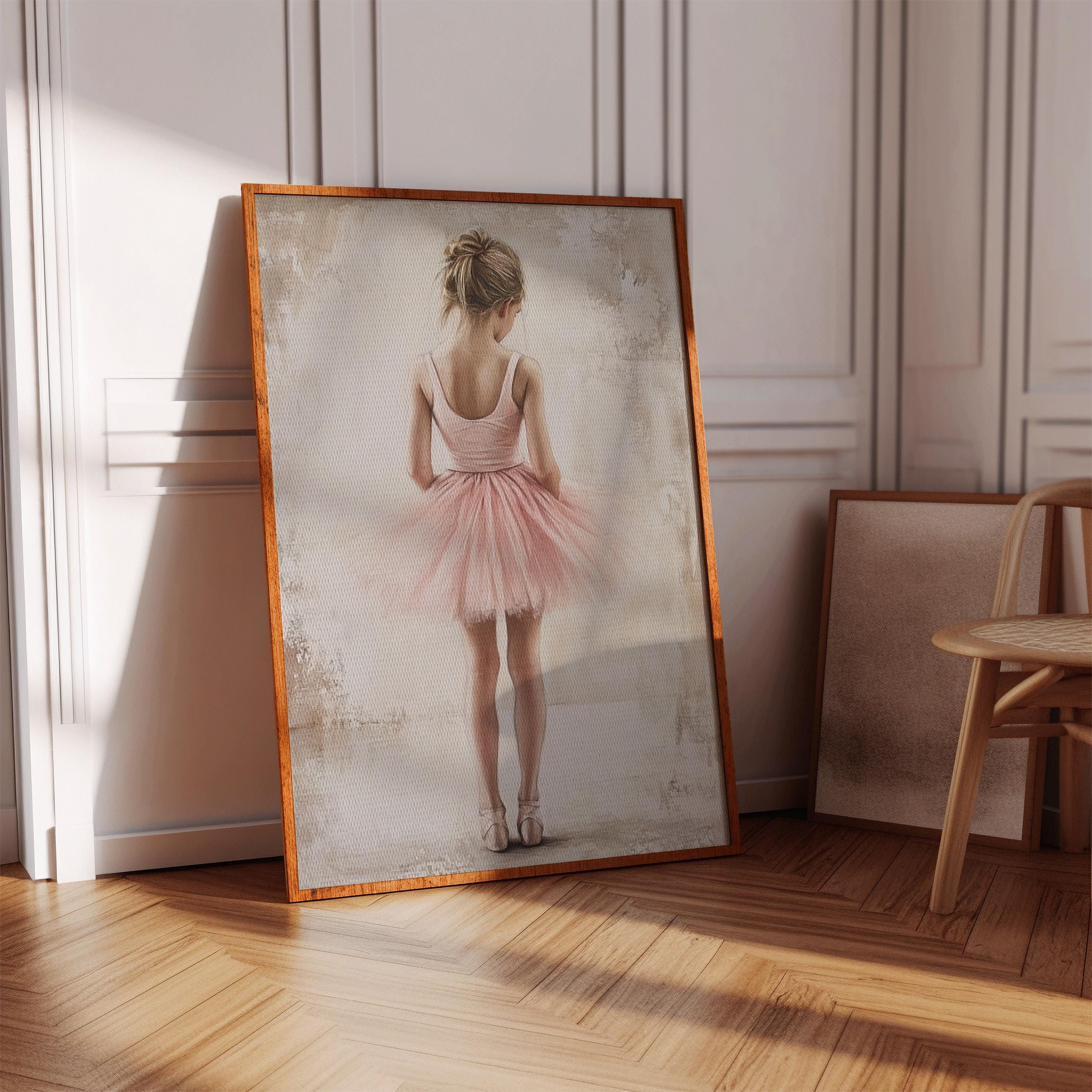 EUEU Élégant Ballerine Pose Photo Noir Blanc Danseur De Ballet Peinture Impression Toile Mur Art Photo pour Salle De Danse Décor Affiche 60x90cm Sans Cadre