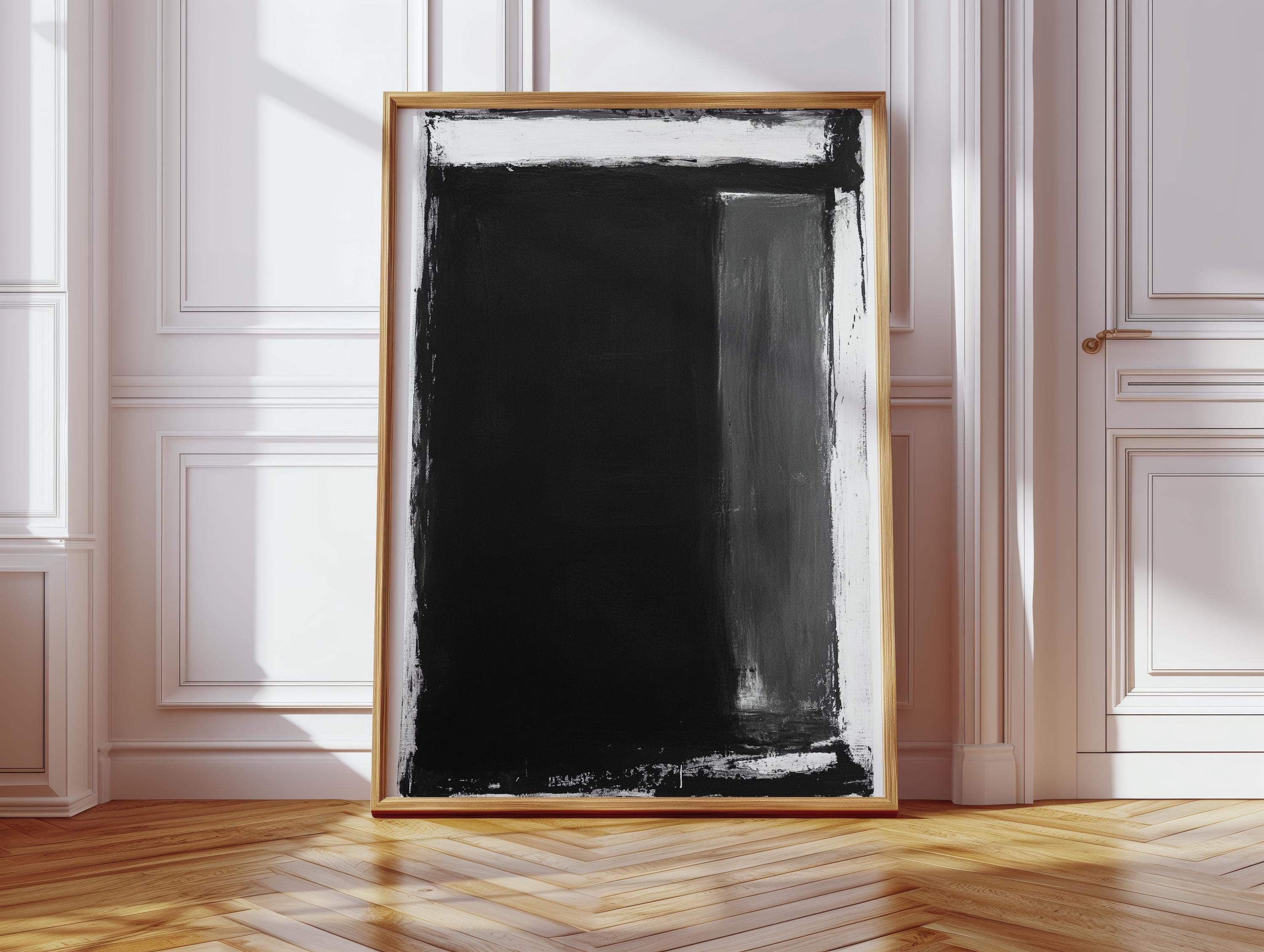 Modern Black and White Abstract Canvas | Bold Minimalist Wall Art With ...