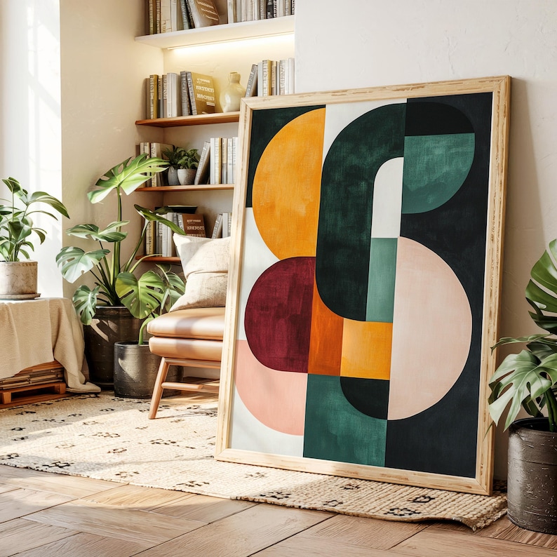 Photo inspiration: Picture Idea: Bold Mid Century Modern Geometric Canvas Wall Art