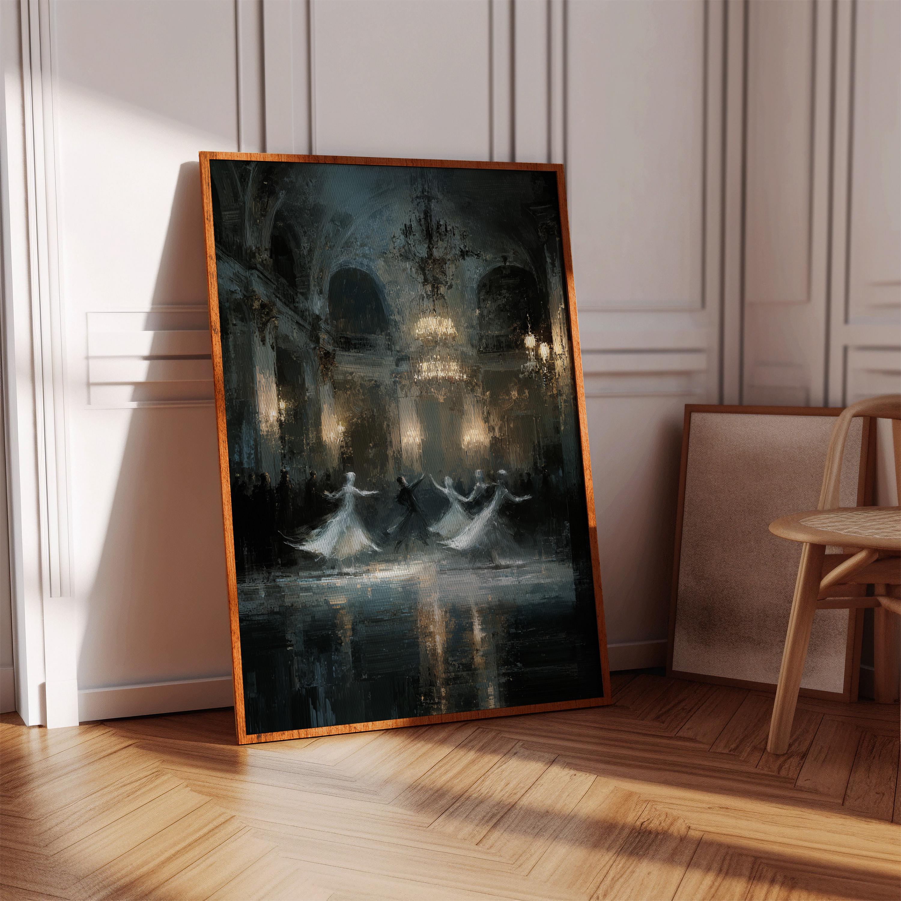 Ghost Ballroom Dance Art Print, Haunted Mansion Dancers Wall Decor ...