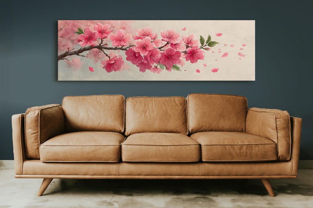 Pink Cherry Blossom Branch Soft Floral Spring Wall Art - Etsy