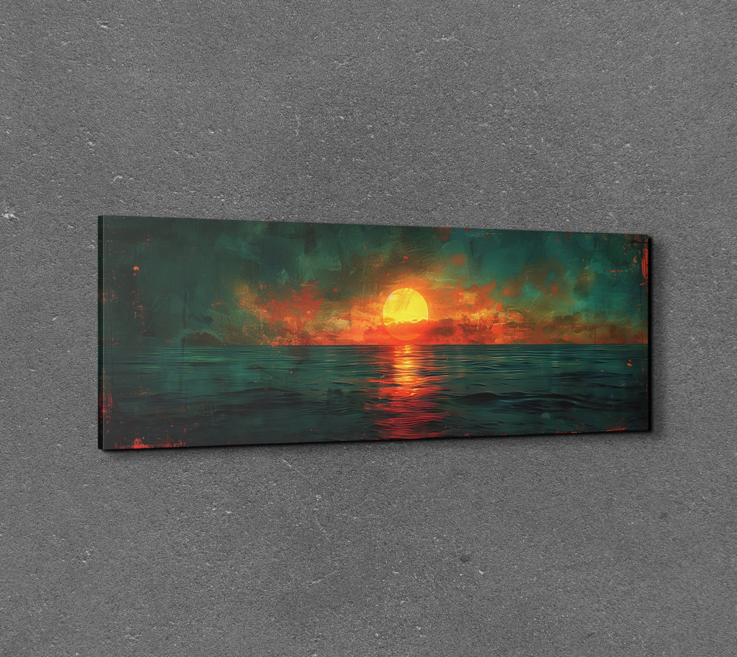 Panoramic Mid Century Modern Sunset Canvas Wall Art Print - Etsy