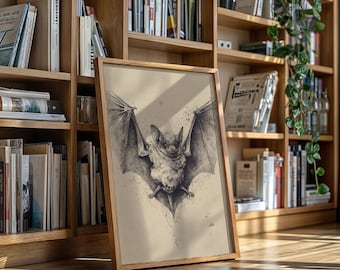 Gedetailleerde vleermuisillustratie | Gotische Halloween-inktkunst