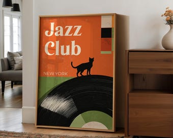 Jazz Club New York Vintage Music Poster