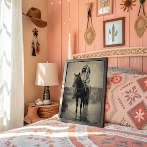 Vintage Western Rider on Horseback