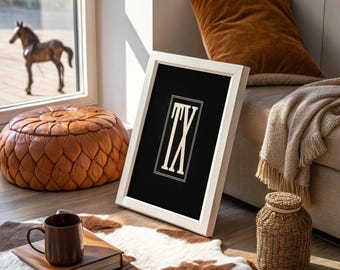 Minimalist TX Typography Print