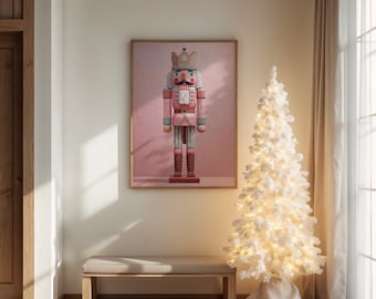 Decoração de parede de Natal com o Quebra-Nozes Rosa