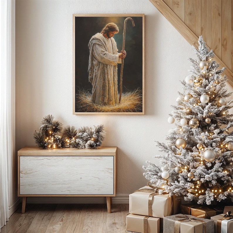 Shepherd In Robe Jesus the Good Shepherd With Staff - Etsy