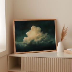 Art mural spectaculaire paysage de nuages sur toile | Peinture de ciel maussade | Oeuvre d&#39;art de nuage d&#39;orage | Impression de nature atmosphérique moderne pour la maison ou le bureau