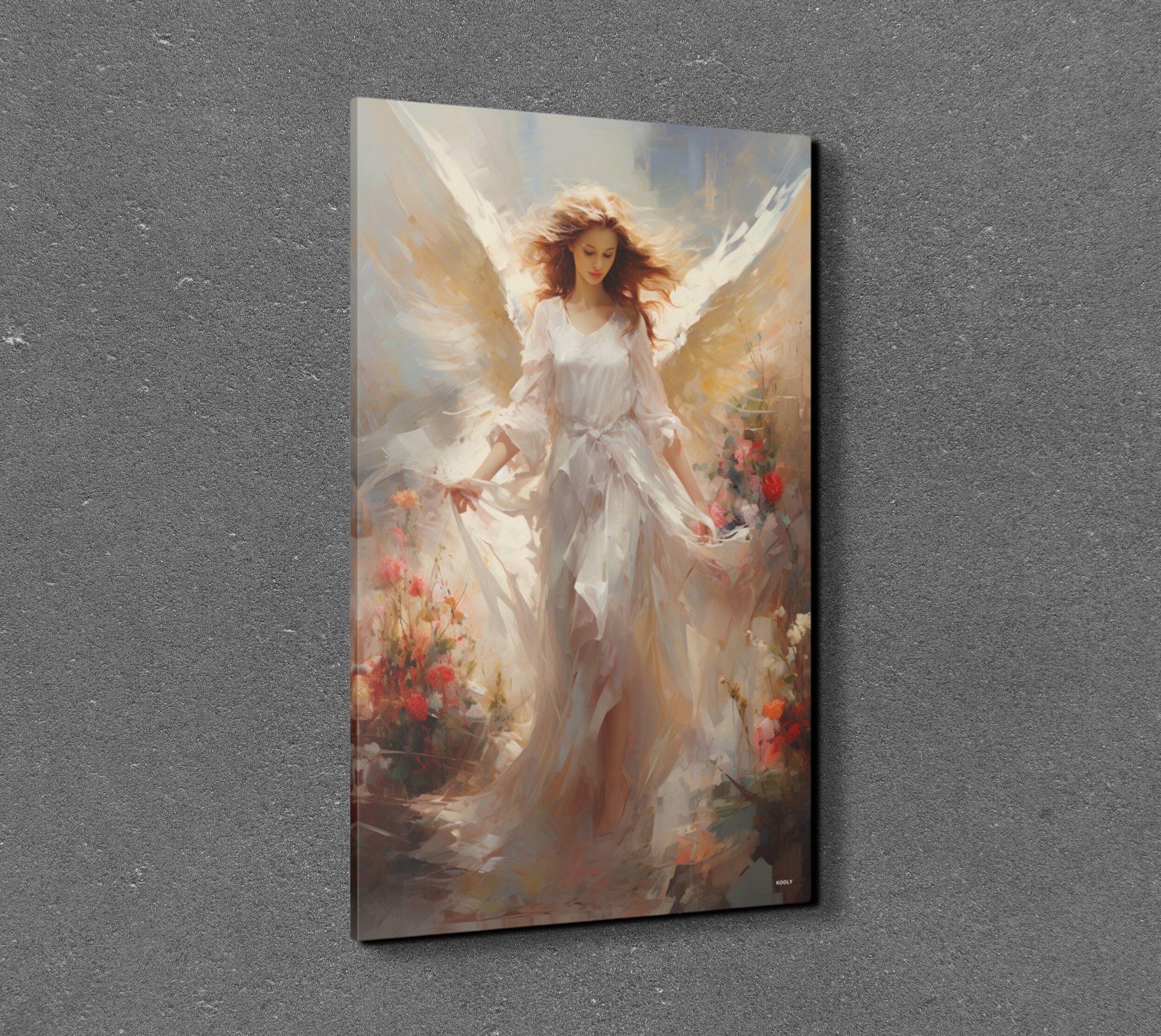 Angel Canvas Wall Art Angel in Heaven With Heavenly Light Etsy