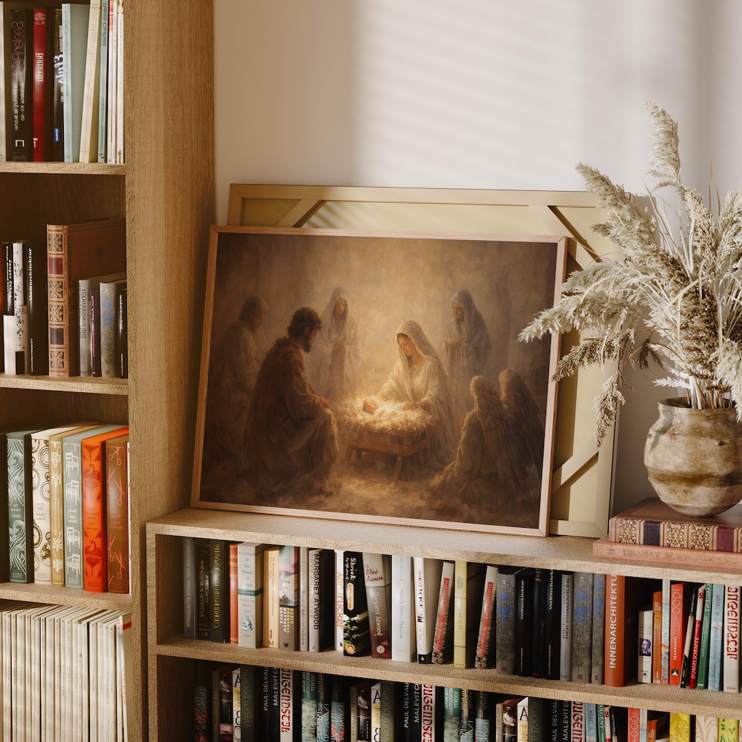 Holy Nativity Scene | Baby Jesus in the Manger Surrounded by Light - Etsy