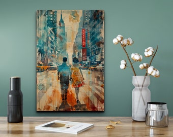 Casal aquarela em tela de parede de Nova York