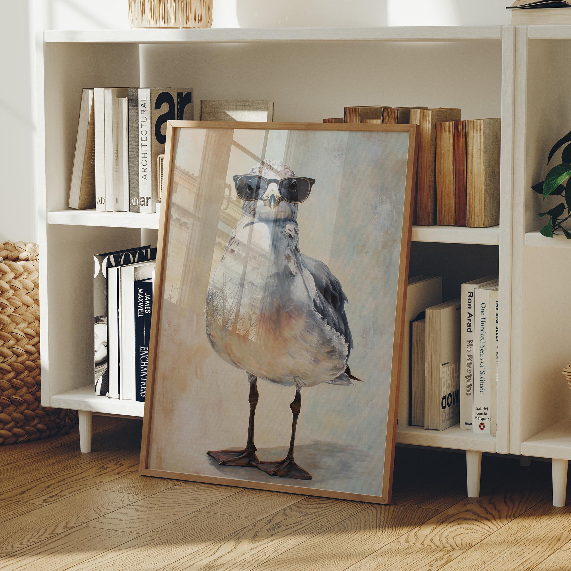 Cool Seagull in Sunglasses Coastal Humor Wall Art - Etsy