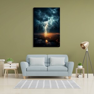 Digital Download Storm Lightning Strike, Intense Weather Art, Nature ...