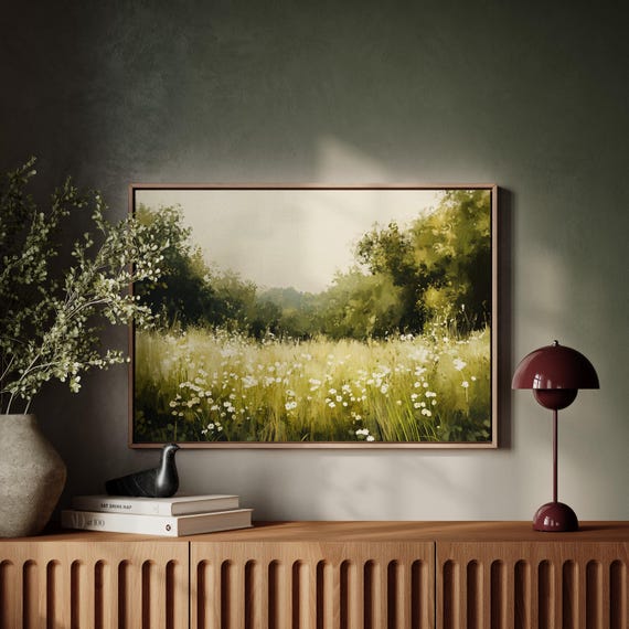 Peaceful Meadow Canvas Print: Rustic ...