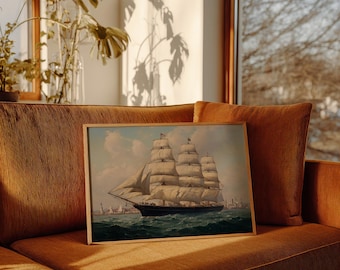 Classic Tall Ship Sailing Coastal Waters