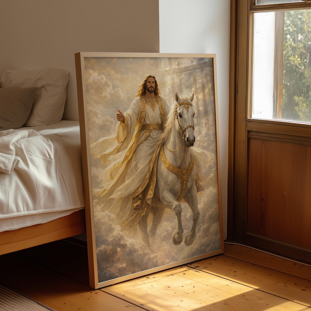 Jesus Riding White Horse Wall Art | King of Kings Christian Canvas ...
