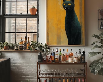Cool Black Cat with Cigarette