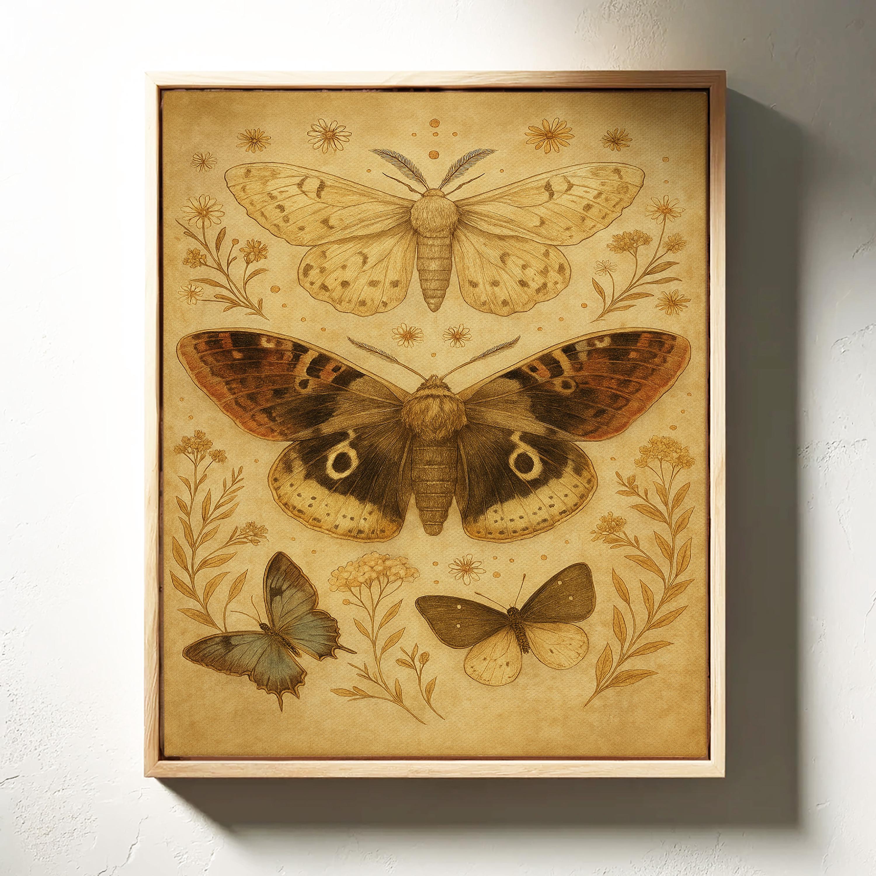 Vintage Moth and Butterfly Art Print – Antique Entomology Wall Decor ...