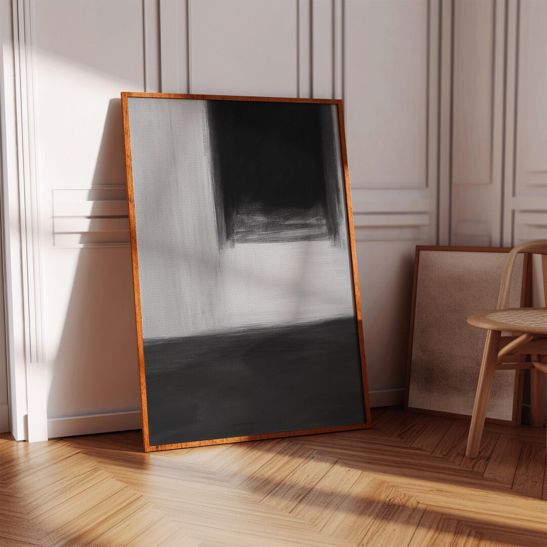 Abstract Black and White Minimalist Canvas Print – Modern Monochrome ...