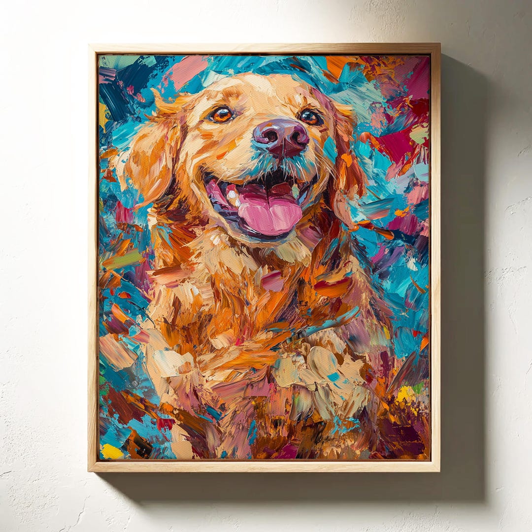 Golden Retriever Abstract Painting Dog Abstract Golden Retriever