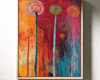 Abstract Flower Painting | Bold Colorful Modern Wall Art