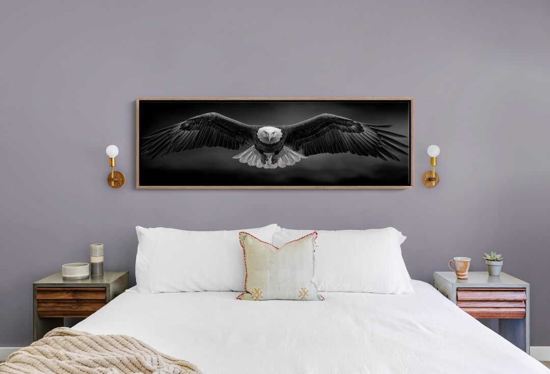 Majestic Bald Eagle Wingspan Black and White Wall Art - Etsy