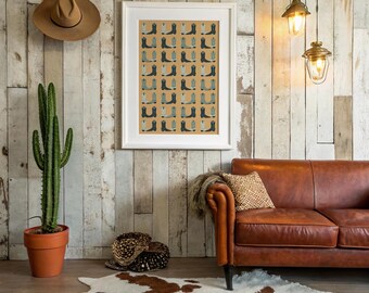 Cowboy Boot Muster Druck | Western Rustikale Wandkunst