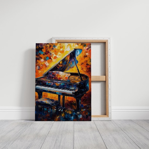 Colorful Abstract Piano Canvas Art | Vibrant Brush Strokes