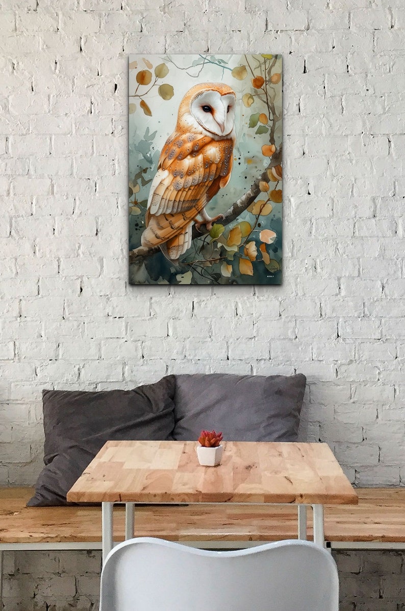 Antique Barn Owl Canvas Wall Art - Etsy
