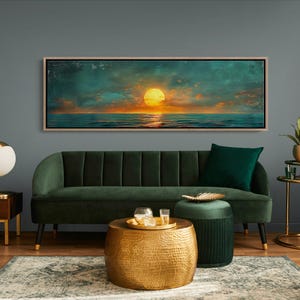 Panoramic Mid Century Modern Sunset Canvas Wall Art Print - Etsy