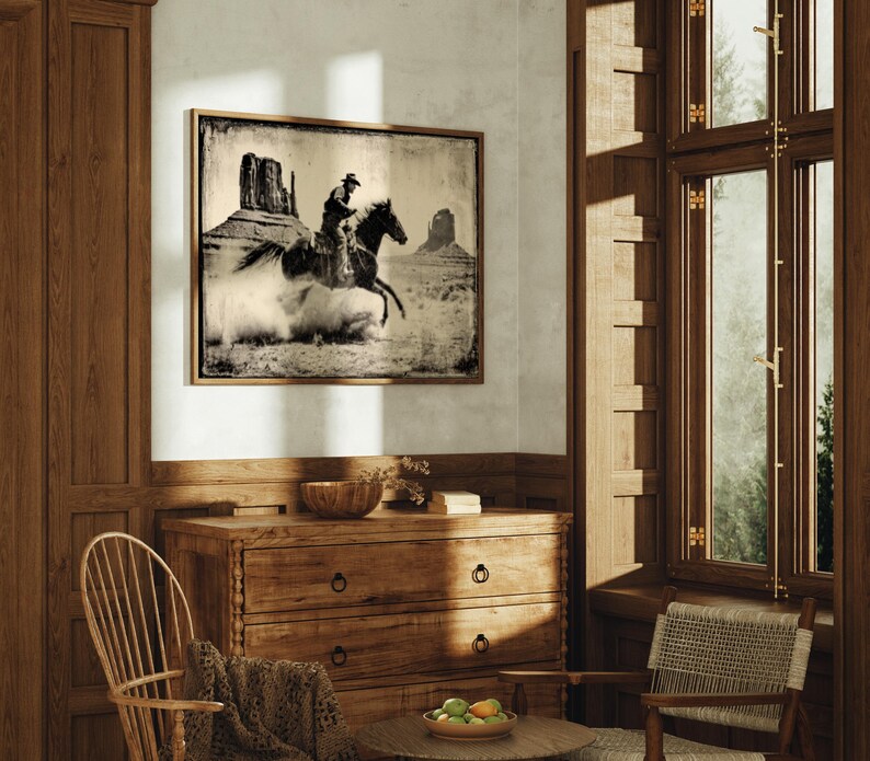 Vintage Cowboy Rider | Old West Horse Print - Etsy
