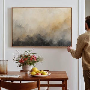 Neutral Abstract Canvas Wall Art - Beige and Gray Textured Painting, Minimalist Home Decor, Modern Neutral Art Piece