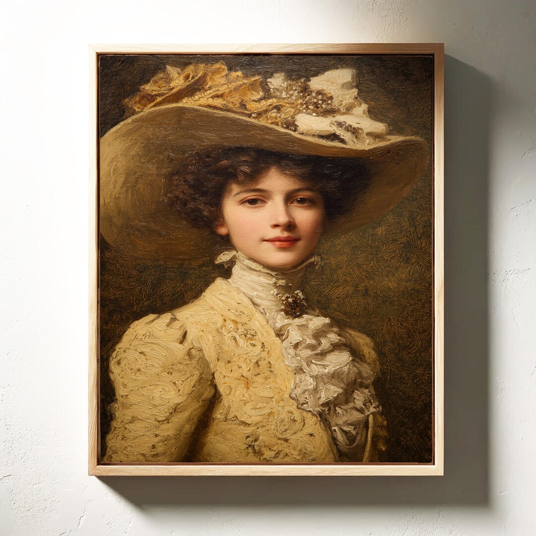 Elegant Victorian Lady in Lace | Vintage Portrait Wall Art - Etsy