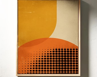 Retro Abstract Circles in Orange and Yellow