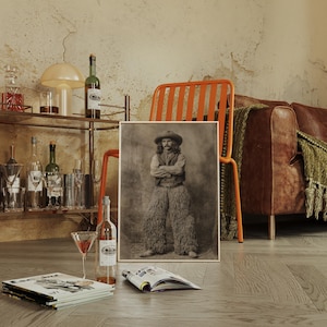 Vintage Cowboy Portrait Wall Art | Old West Western Canvas Print